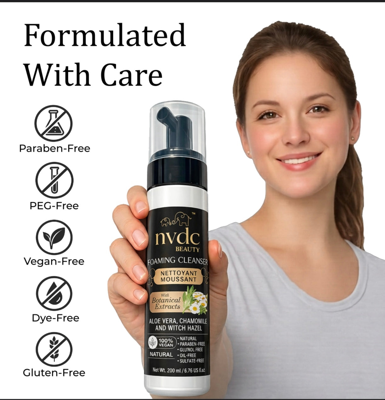 Enriched Face Foaming Cleanser with Chamomile & Witch Hazel