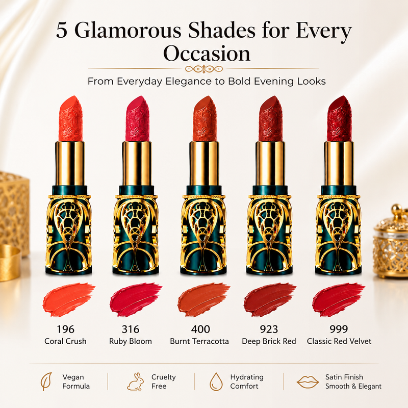 Soft Mist Satin Lipstick Set – 5 Vegan Shades