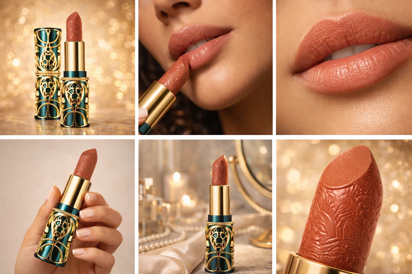 Luxury Matte  Lipstick – Green & Golden Edition